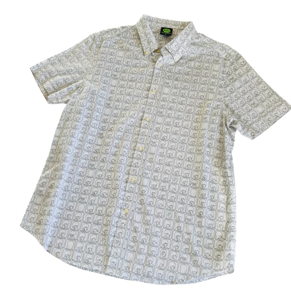 The Beatles Short Sleeve Dress Shirt Hard Day's Night White Cotton Men’s Size XL